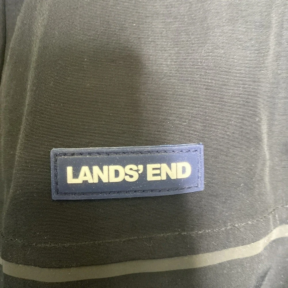 Lands End Mens Stadium Squall Coat Black Long Insulated Parka Reindeer Men's XXL